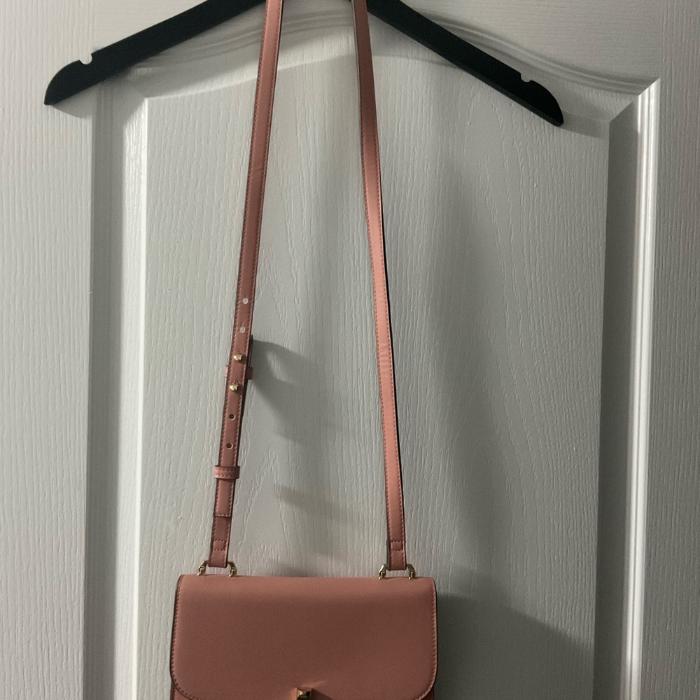 Topshop Stylish Peachy Pink Crossbody Bag with Adjustable Strap